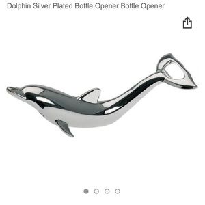 Vintage Silver Plated Dolphin Bottle Opener Twist-Off Cap Opener